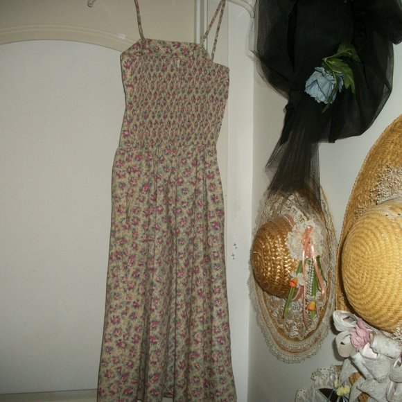 SWEETIEPIE COQUETTE FARM PRAIRIE VINTAGE TINY PLEATS BODICE FLORALS  SUNDR SM - Picture 4 of 6